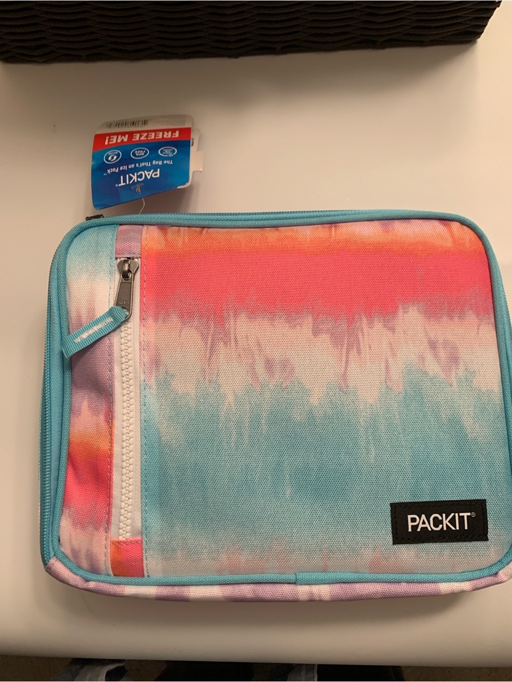 PackIt Freezer Tie-Dye Lunch Bag - Turquoise & Coral